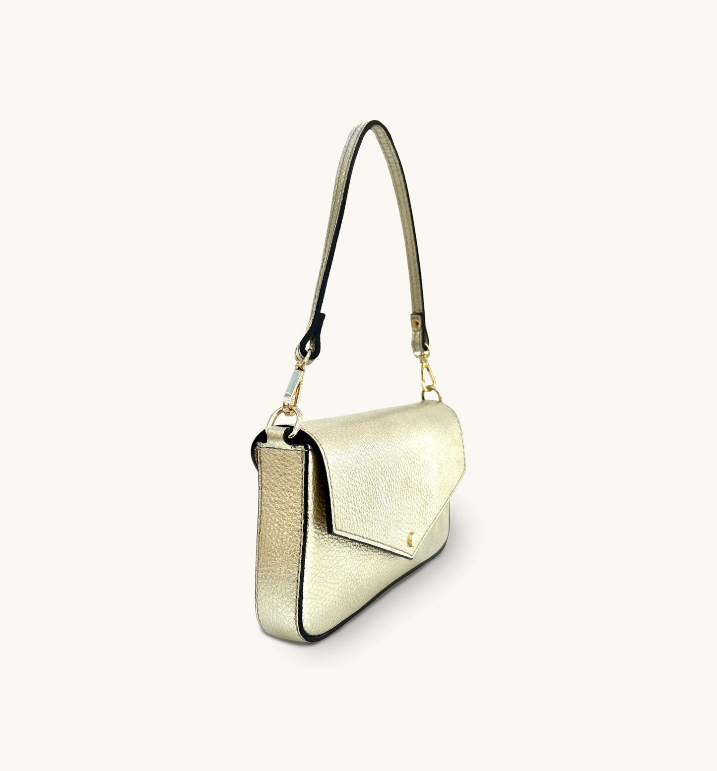 Fobela Munro Gold Leather Shoulder Bag