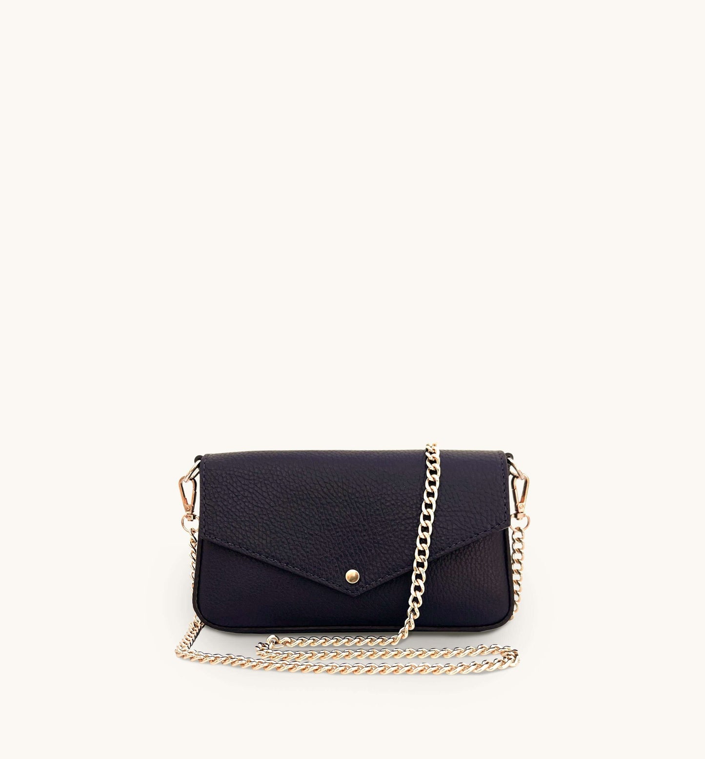 Fobela Munro Black Leather Shoulder Bag