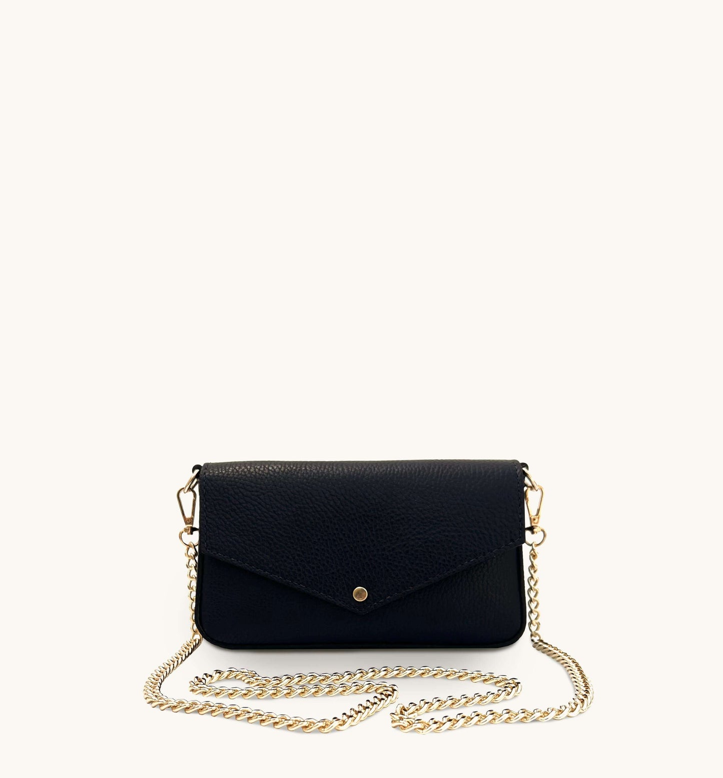 Fobela Munro Black Leather Shoulder Bag