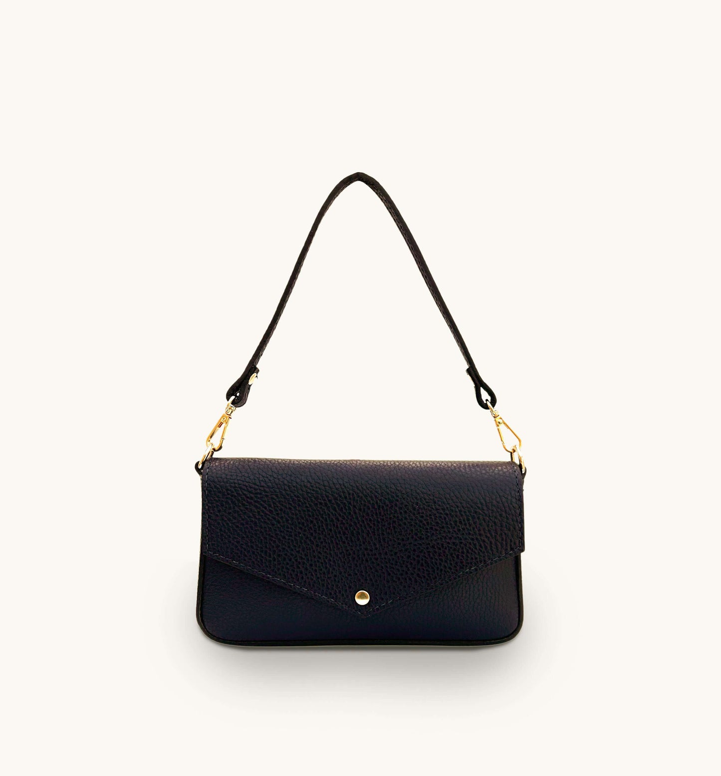 Fobela Munro Black Leather Shoulder Bag