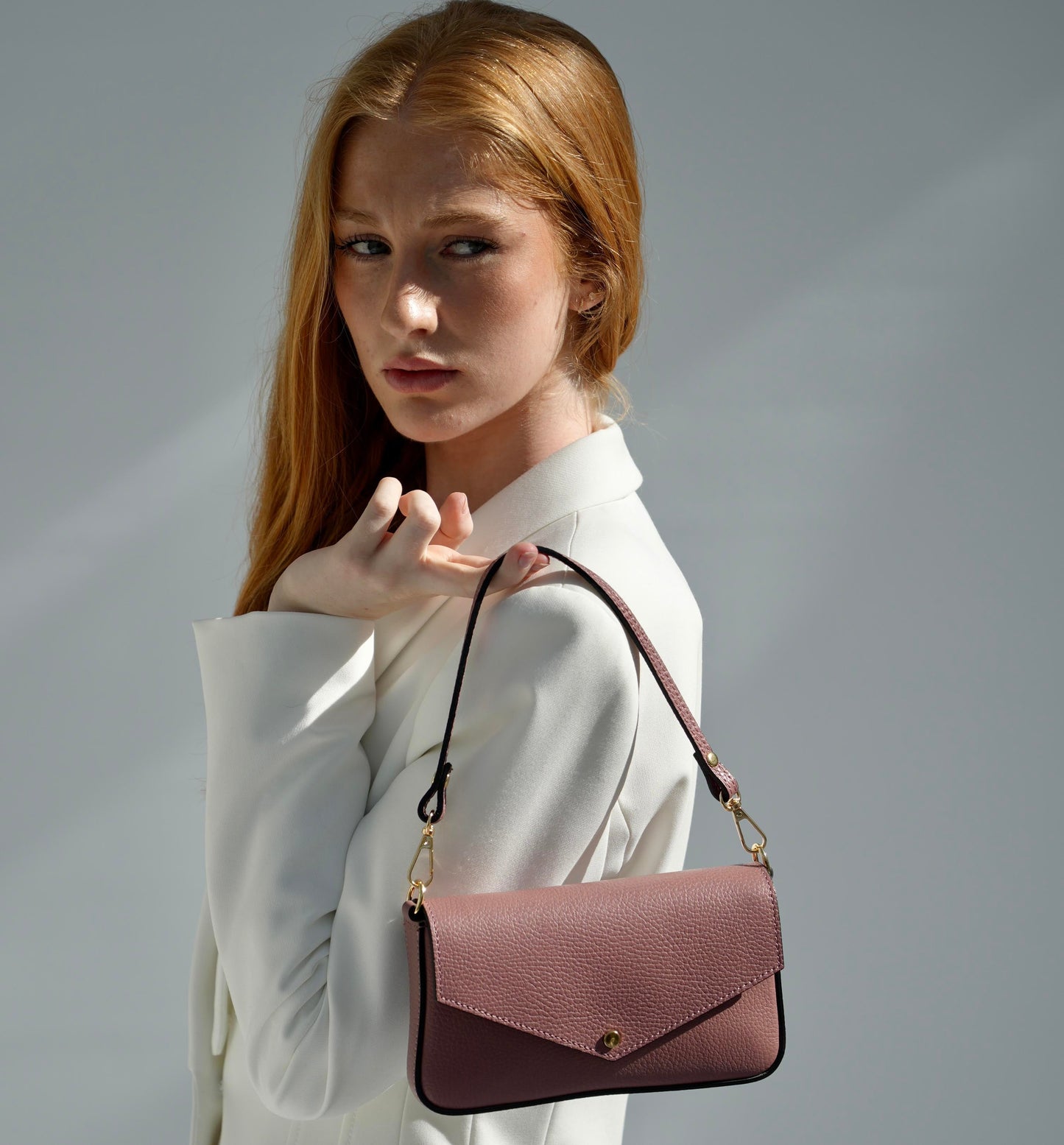 Fobela Munro Antique Rose Leather Shoulder Bag