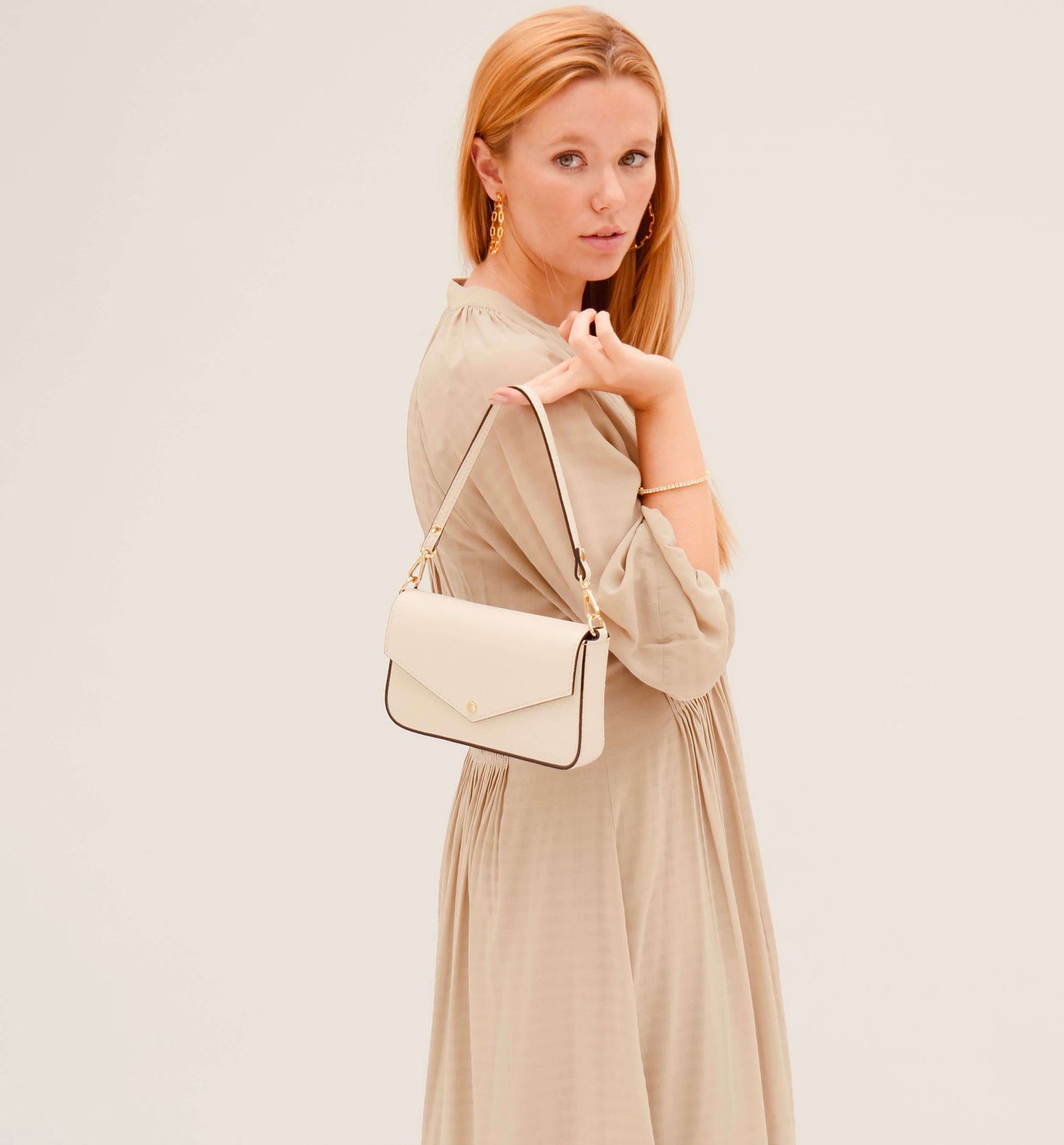 Fobela Munro Stone Leather Shoulder Bag