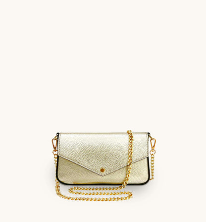 Fobela Munro Gold Leather Shoulder Bag