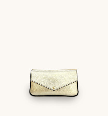 Fobela Munro Gold Leather Shoulder Bag