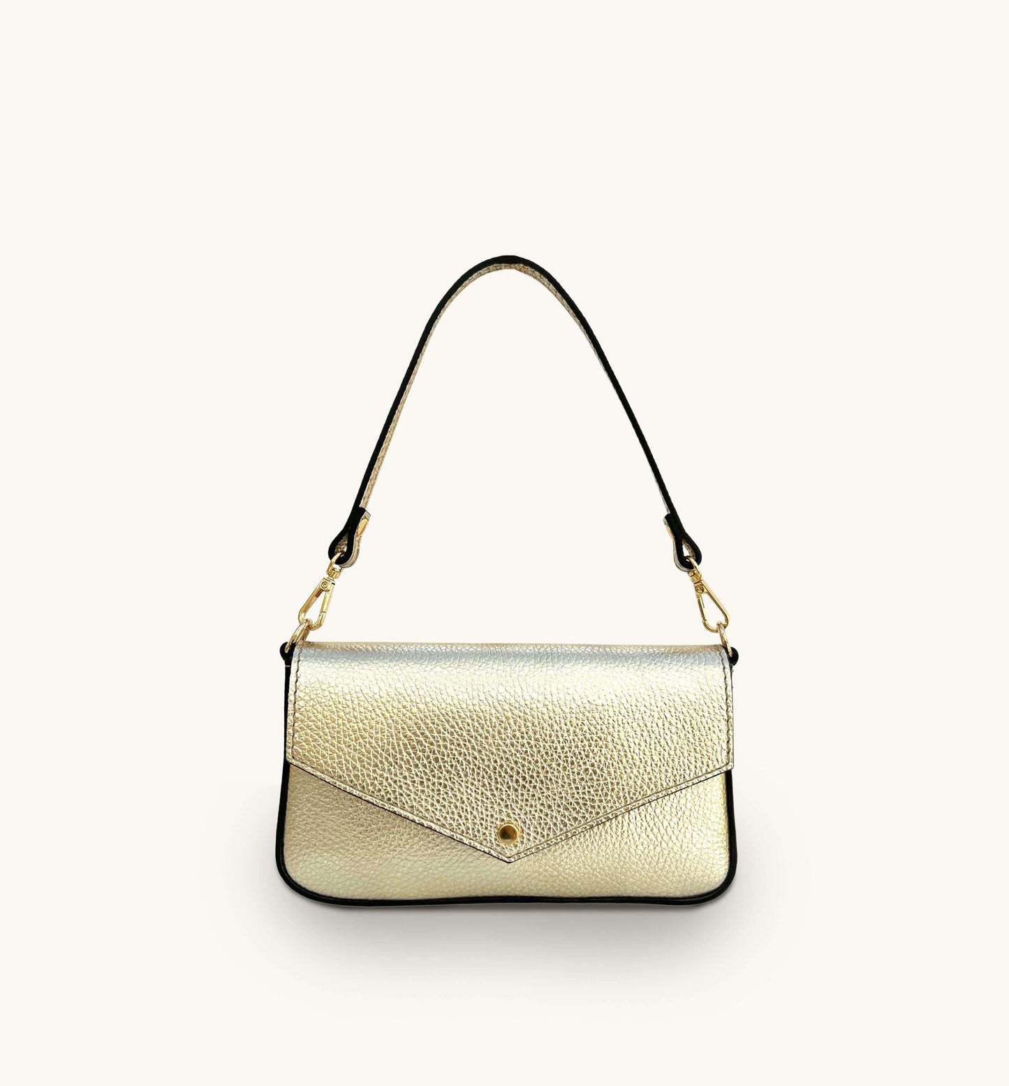 Fobela Munro Gold Leather Shoulder Bag
