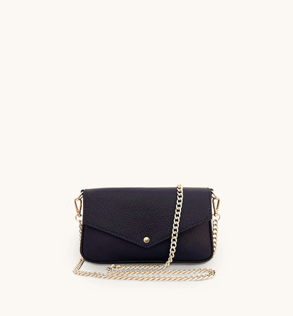 Fobela Munro Black Leather Shoulder Bag