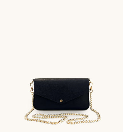 Fobela Munro Black Leather Shoulder Bag