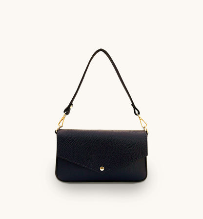 Fobela Munro Black Leather Shoulder Bag