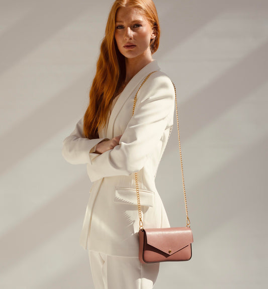 Fobela Munro Antique Rose Leather Shoulder Bag