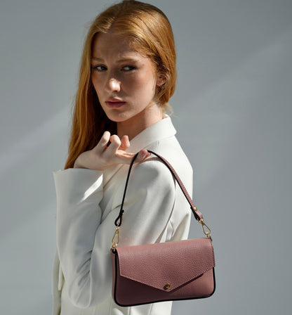 Fobela Munro Antique Rose Leather Shoulder Bag
