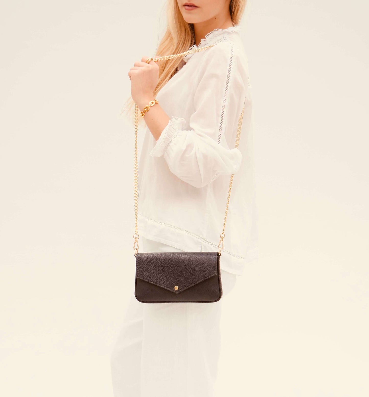 Fobela Munro Black Leather Shoulder Bag