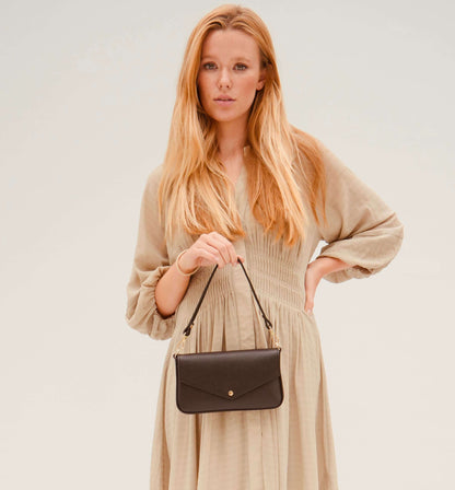 Fobela Munro Black Leather Shoulder Bag