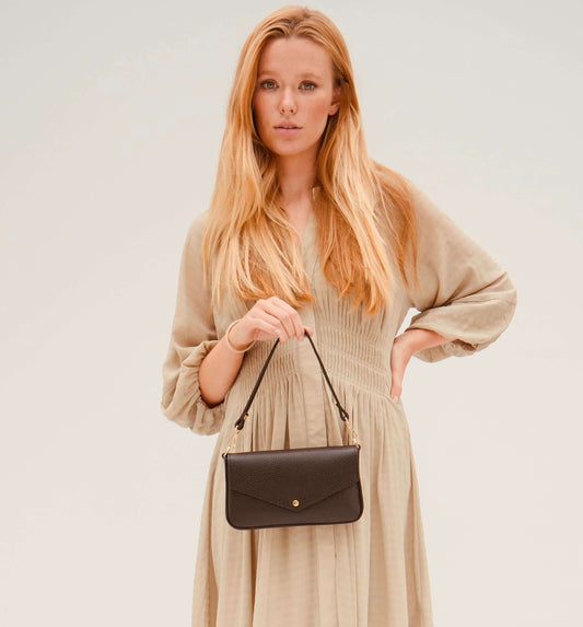 Fobela Munro Black Leather Shoulder Bag