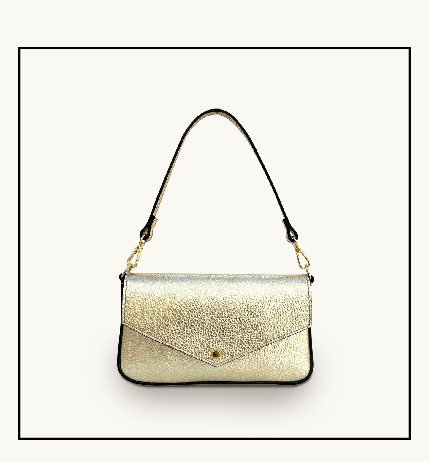 Fobela Munro Gold Leather Shoulder Bag