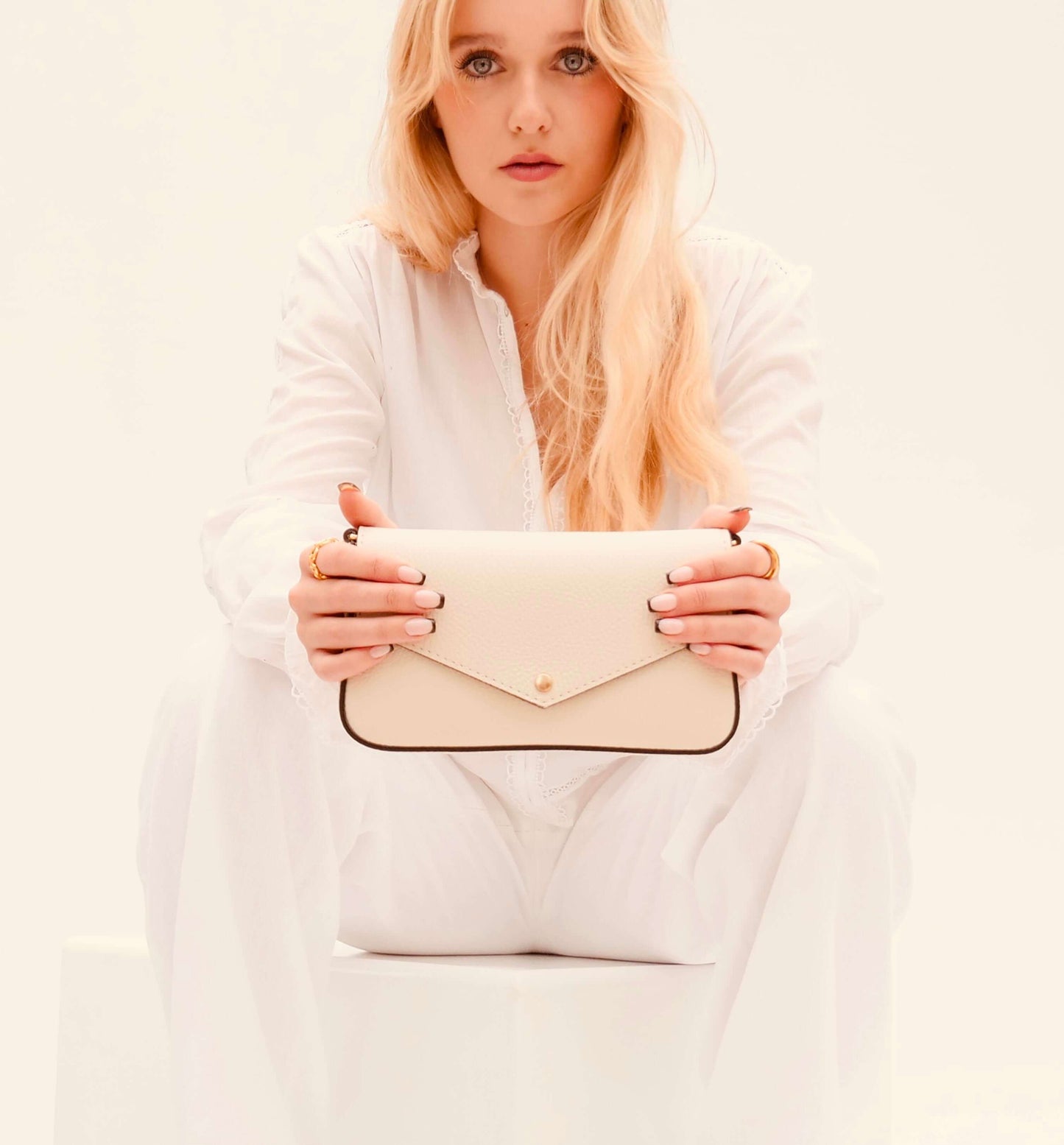 Fobela Munro Stone Leather Shoulder Bag